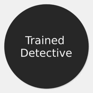 Getrainde detective ronde sticker