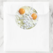 Getrande eieren ronde sticker (Tas)