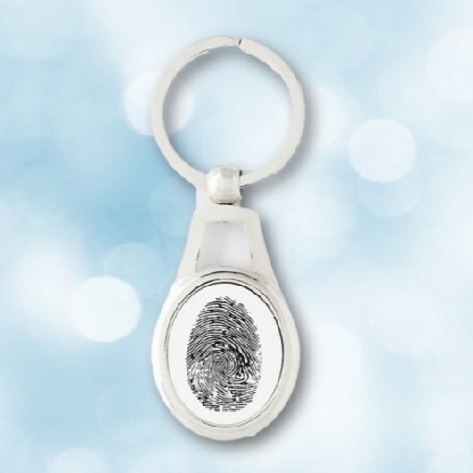 Getreasured Memorial vingerafdruk Sleutelhanger
