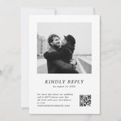 getrokken boomtak moderne foto QR code bruiloft Kaart (Achterkant)