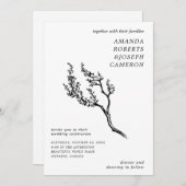 getrokken boomtak moderne foto QR code bruiloft Kaart (Voorkant / Achterkant)