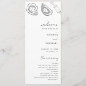 Getrokken Champagne Oesters Minimalistische Zeevru Programma (Voorkant)