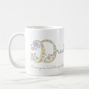 Getrokken letter D naam betekenis monogram mok