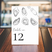 Getrokken Oesters Champagne Zeevruchten Tafel 12 B Kaart