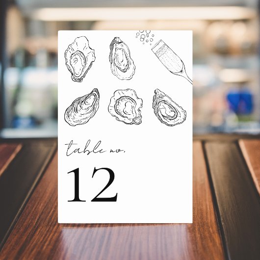 Getrokken Oesters Champagne Zeevruchten Tafel 12 B Kaart