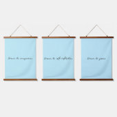 Getrokken op wandtapijtset van 3 in Ocean Blue met Hangend Wandkleed (Driedubbel)