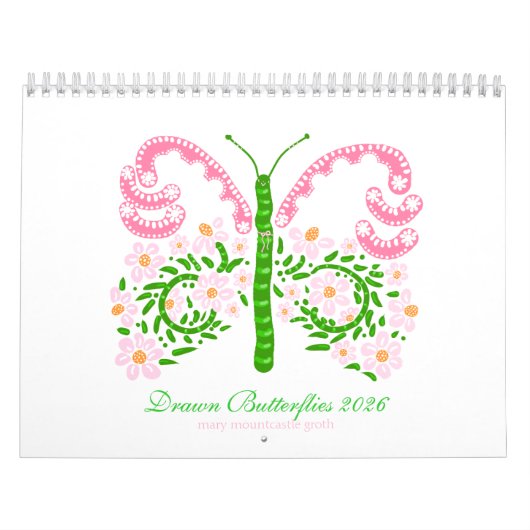 Getrokken vlinders 2026 Kalender (Hoes)