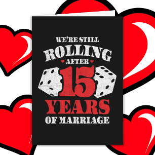 Getrouwd 15 jaar Grappig 15e bruiloft Jubileum Kaart