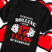 Getrouwd 17 jaar Rolling Funny 17e Jubileum T-shirt
