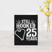 Getrouwd 25 jaar - Gevist paar - 25e bruiloft A Kaart (Gele Bloem)