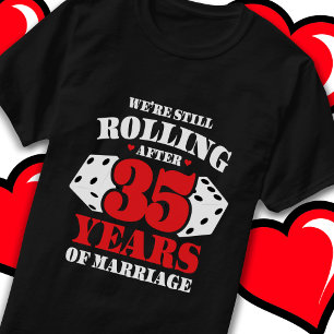 Getrouwd 35 jaar Rolling Funny 35th Jubileum T-shirt