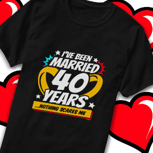 Getrouwd 40 jaar Grappig 40e bruiloft Jubileum T-shirt
