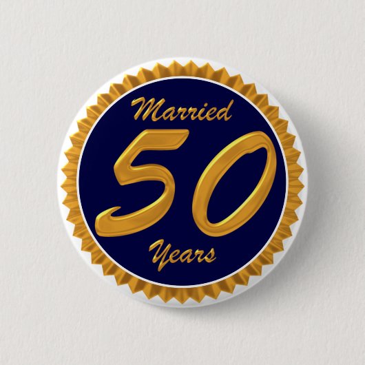 Getrouwd 50 jaar ronde button 5,7 cm (Voorkant)