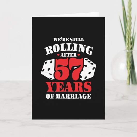 Getrouwd 57 jaar Rolling Funny 57th Jubileum Kaart (Voorkant)