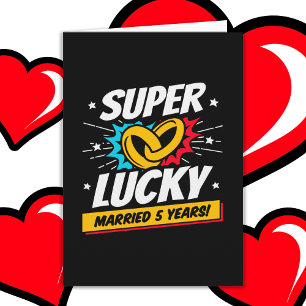 Getrouwd 5 jaar Lucky 5e bruiloft Jubileum Kaart