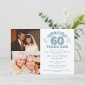 Getrouwd 60ste bruiloft Jubileum 2 Foto Kaart (Staand voorkant)