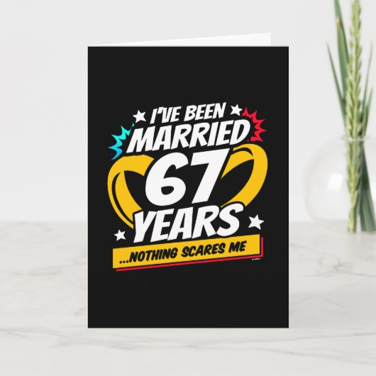 Getrouwd 67 Jaar Grappige 67e Huwelijksverjaardag Kaart (Voorkant)