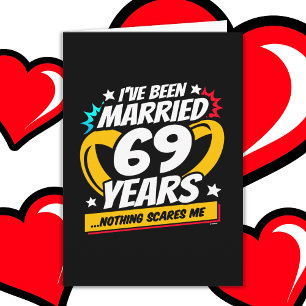 Getrouwd 69 jaar Grappig 69e bruiloft Jubileum Kaart
