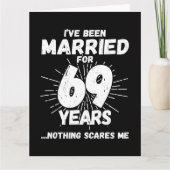 Getrouwd 69 Jaar Grappige 69e Trouwdag Jubileum Kaart (Voorkant)