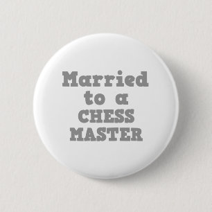 GETROUWD AAN EEN SCHAAKMEESTER RONDE BUTTON 5,7 CM