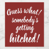 Getrouwd Aankondiging Grappig Wijnlabel Wijn Etiket (Enkel label)