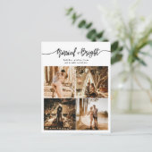 Getrouwd & Bright Script Vakantie Collage Foto Briefkaart (Staand voorkant)