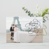 Getrouwd en Bright Pas getrouwd Flat Holiday Kaart (Staand voorkant)