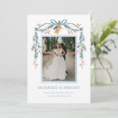 Getrouwd en Bright Pas getrouwd Kerstkaart (Staand voorkant)