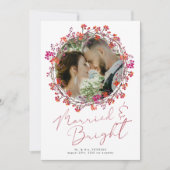 Getrouwd en Bright pasgetrouwde foto Kerstmis Bedankkaart (Voorkant)