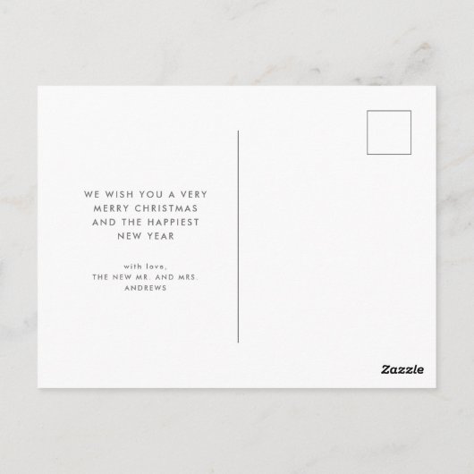 Getrouwd en Bright Script Pas getrouwd Vakantie Briefkaart (Achterkant)
