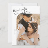 Getrouwd en Dankbaar Trouwfoto Wit Bedankkaart (Voorkant)