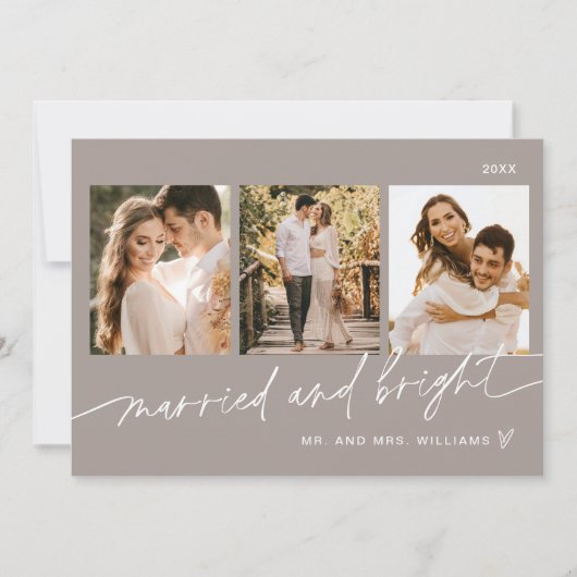 Getrouwd en helder bruiloft vakantie Kaart (Voorkant)