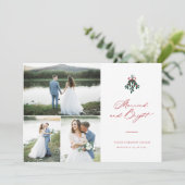 Getrouwd en Helder Kerstmis Multi-Photo Holiday Feestdagenkaart (Staand voorkant)