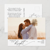 Getrouwd en helder, Modern Script Photo Holiday Briefkaart (Voorkant / Achterkant)