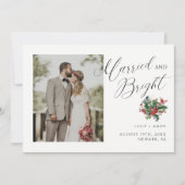 Getrouwd en helder script | Foto Berry Foliage Feestdagenkaart (Voorkant)