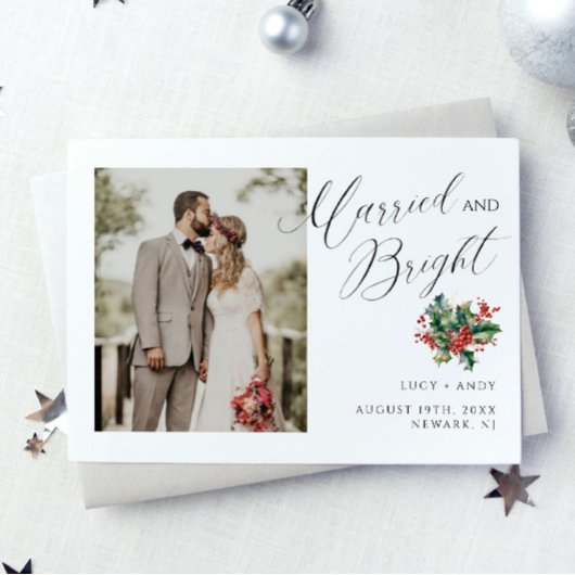 Getrouwd en helder script | Foto Berry Foliage Feestdagenkaart