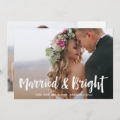 Getrouwd en Stralend | Handgetekende Script Twee F Feestdagenkaart (Voorkant / Achterkant)