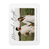 Getrouwd en Stralend Script Foto Magneet (Verticaal)