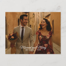 Getrouwd en vrolijk Briefkaart