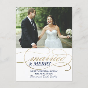 Getrouwd en vrolijk kerst-Briefkaart Feestdagenkaart