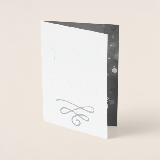 Getrouwd en vrolijk Kerstmis Zilveren Fotokaart Folie Kaarten (Voorkant)