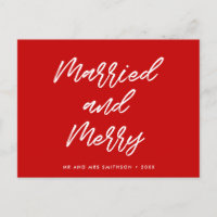 Getrouwd en vrolijk moderne typografie Kerstmis