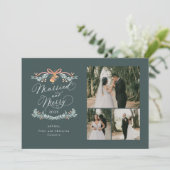 Getrouwd en vrolijk Multiphoto Eerste Kerst Kaart (Staand voorkant)