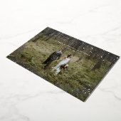 Getrouwd en vrolijk pasgetrouwd huwelijk folie feestdagenkaart (Gedraaid)