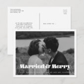 Getrouwd en vrolijk Retro  foto Kerst Briefkaart (Voorkant / Achterkant)