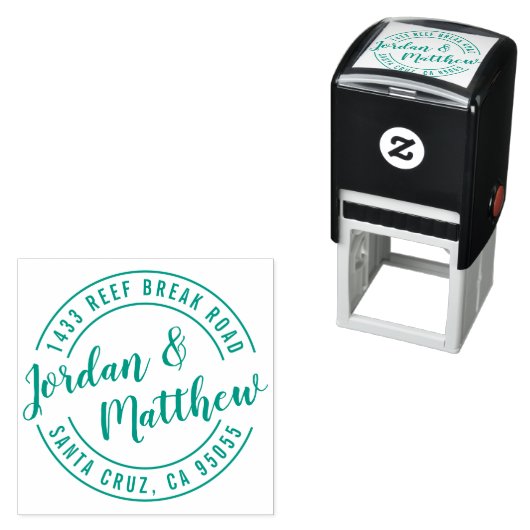 getrouwd hand belettering script retour adres  zelfinktende stempel (In situ)