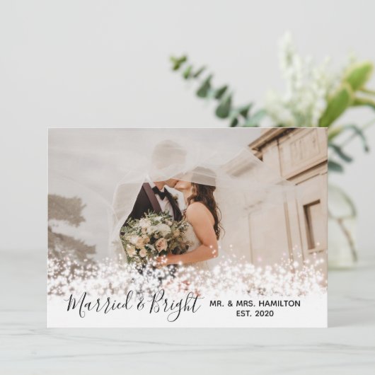 Getrouwd & Helder Schittert Feestdagenkaart (Staand voorkant)