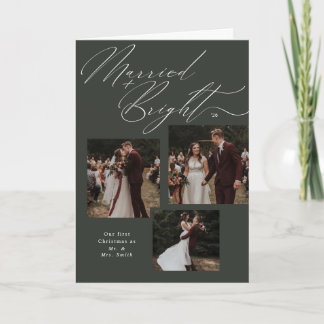 Getrouwd & Helder Schrift Typografie Kerst Foto Feestdagen Kaart