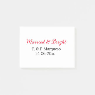 Getrouwd & helder voeg de naam van het paar toe br post-it® notes