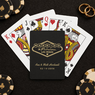 Getrouwd in het fabuleuze Las Vegas Black Gold Pokerkaarten